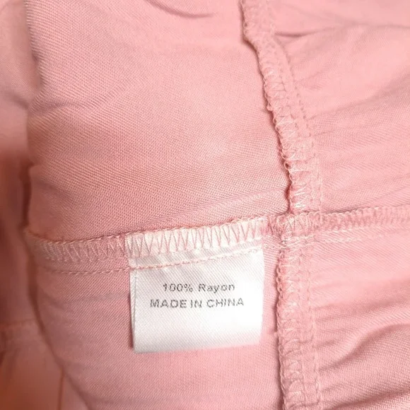 Meroketty Mini Dress Womens S Pink Smocked Tiered‎ Long Sleeve NWoT Flowy - Picture 10 of 13